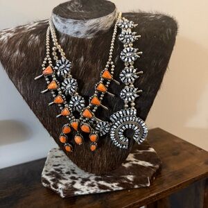 Native Handmade white buffalo squash blossom